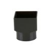 Brett Martin Plastic Guttering Square Downpipe to Round Adaptor 65mm - Black