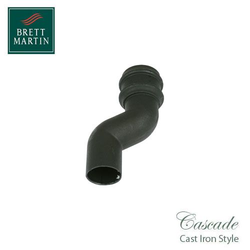 Cascade Cast Iron Style 75mm Round Downpipe Offset Bend - Black