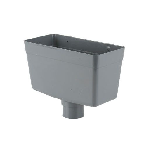 Plastic Guttering Round Style Downpipe Hopper Head 68mm - Grey