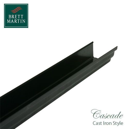 Cascade Cast Iron Style 106mm x 2m Plastic Prostyle Guttering - Black