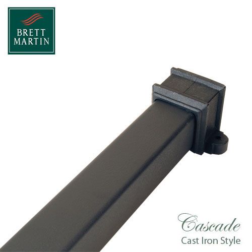 Cascade Cast Iron Style 65mm x 1.8m Socketed Pipe With Lugs - Black