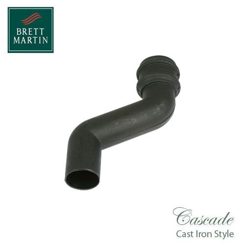 Cascade Cast Iron Style 105mm Plastic Round 150mm Offset Bend Black