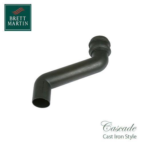 Cascade Cast Iron Style 105mm Plastic Round 230mm Offset Bend (Black)