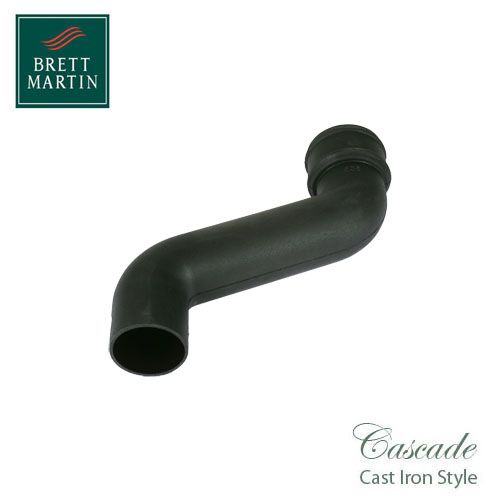 Cascade Cast Iron Style 105mm Plastic Round 305mm Offset Bend (Black)