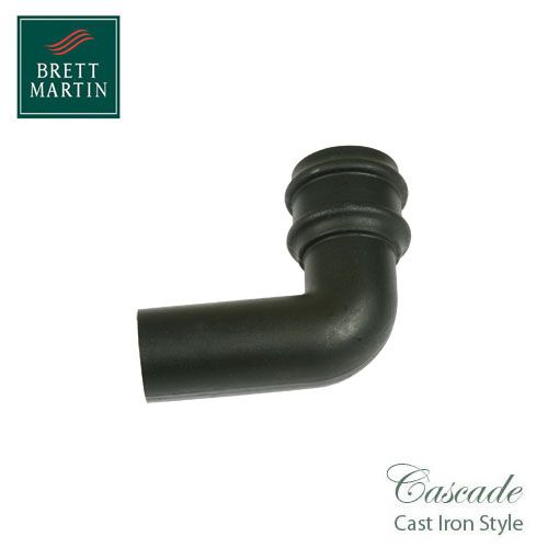 Cascade Cast Iron Style 105mm Plastic Round 92.5dg Bend (Black)