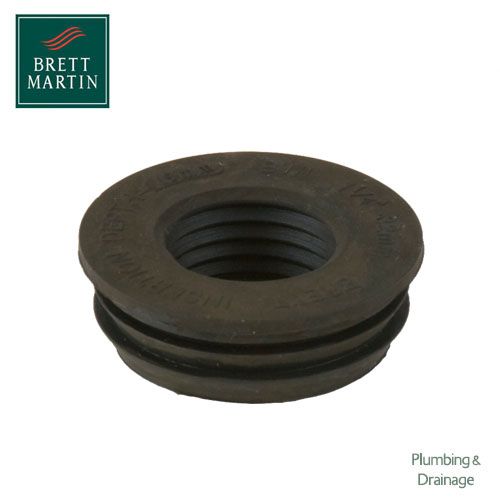 Cascade Cast Iron Style 1.25 Inch / 32mm Rubber Waste Adaptor (Black)