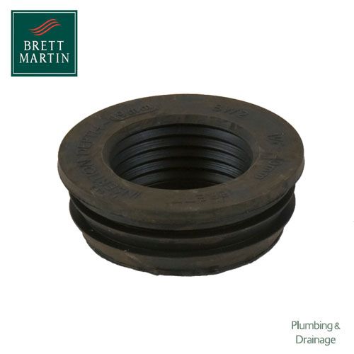 Cascade Cast Iron Style 1.5 Inch / 40mm Rubber Waste Adaptor (Black)