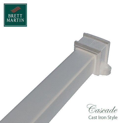 Cascade Cast Iron Style 65mm x 1.8m Socketed Pipe With Lugs - White