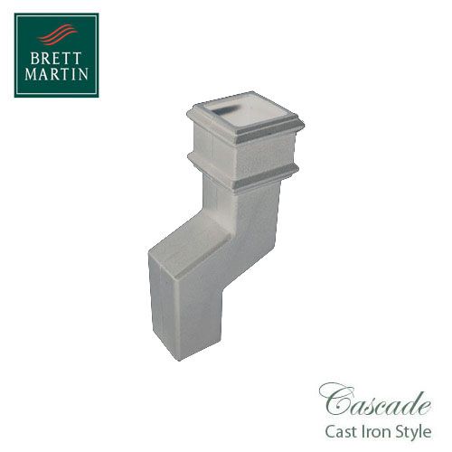 Cascade Cast Iron Style 75mm Square Downpipe Offset Bend - White