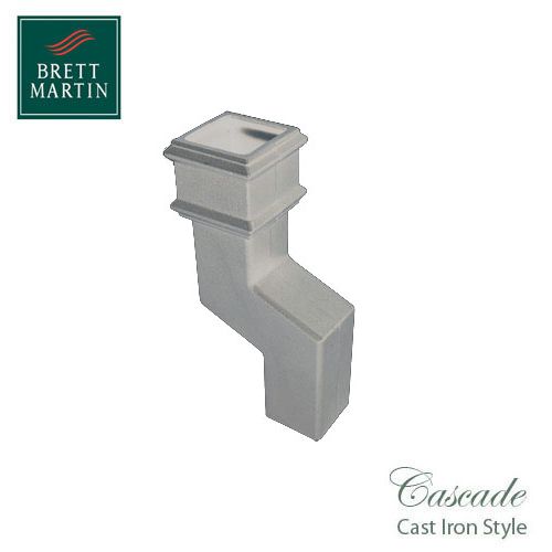 Cascade Cast Iron Style 150mm Square Downpipe Offset Bend - White