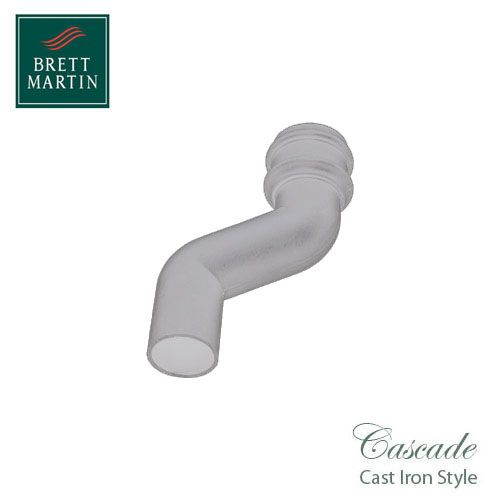 Cascade Cast Iron Style 115mm Round Downpipe Offset Bend - White