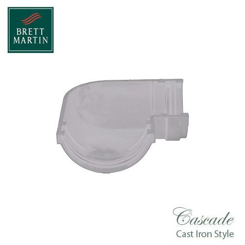 Cascade Cast Iron Style 170mm Plastic Half Round 90dg Angle (White)