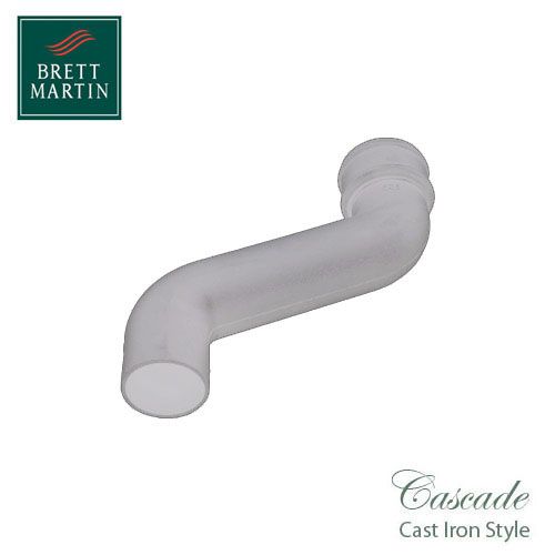 Cascade Cast Iron Style 105mm Plastic Round 305mm Offset Bend (White)