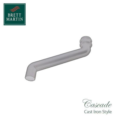Cascade Cast Iron Style 105mm Plastic Round 380mm Offset Bend (White)