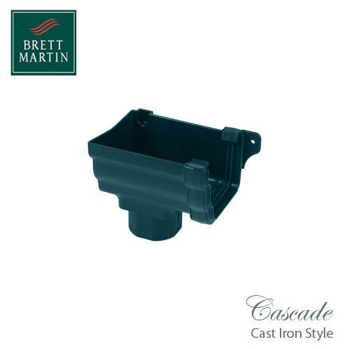 Cascade Cast Iron Style 106mm Prostyle Stopend Outlet L/H - Green