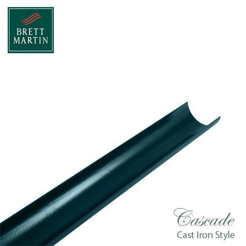 Cascade Cast Iron Style 112mm x 4m Plastic Roundstyle Guttering Green
