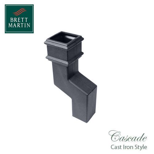 Cascade Cast Iron Style 150mm Square Downpipe Offset Bend - Grey