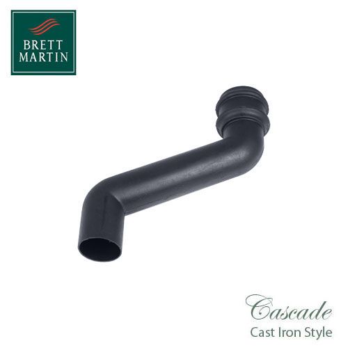 Cascade Cast Iron Style 230mm Round Downpipe Offset Bend - Grey