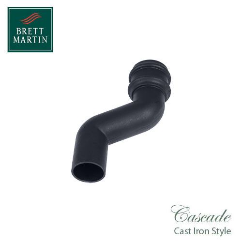 Cascade Cast Iron Style 115mm Round Downpipe Offset Bend - Grey