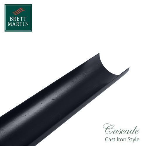 Cascade Cast Iron Style 170mm x 4m Plastic Half Round Guttering Grey
