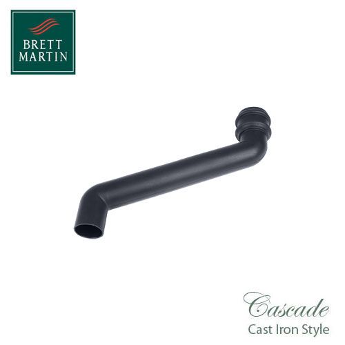 Cascade Cast Iron Style 105mm Plastic Round 380mm Offset Bend (Grey)