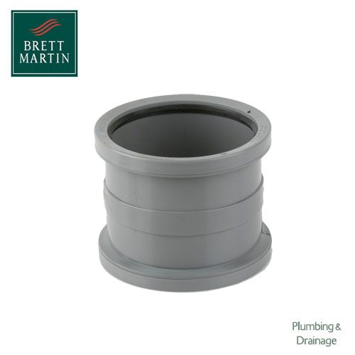 Cascade Cast Iron Style 110mm Double Socket Pipe Connector (Grey)