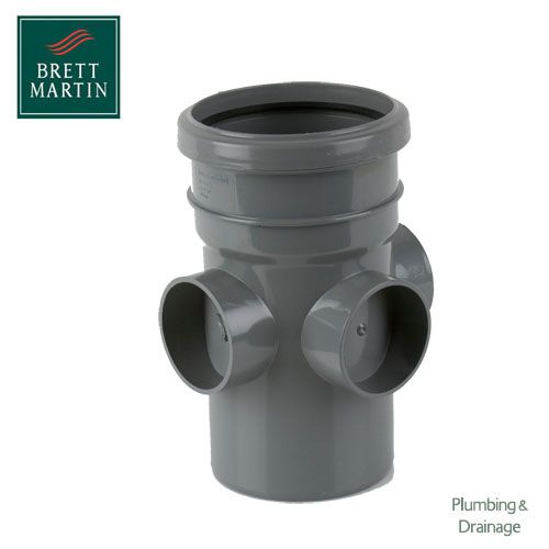 Cascade Cast Iron Style 110mm Single Socket Triple Boss Pipe (Grey)