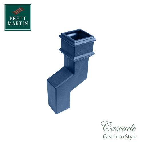 Cascade Cast Iron Style Square Downpipe 115mm Offset Bend - Blue