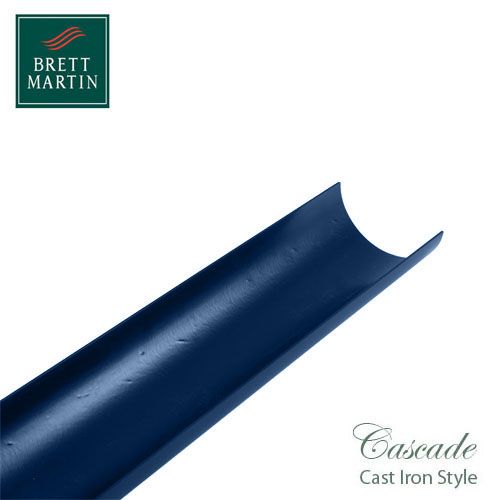 Cascade Cast Iron Style 170mm x 2m Plastic Half Round Guttering Blue
