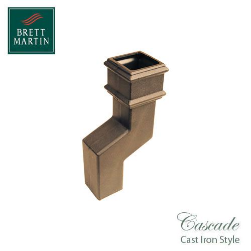 Cascade Cast Iron Style Square Downpipe 115mm Offset Bend - Sand