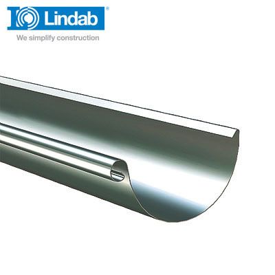 Lindab Steel Half Round Guttering 100mm x 3m Painted Pine Green