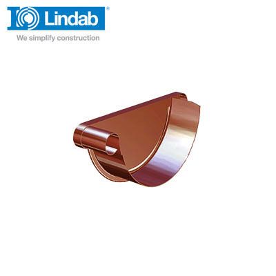 Lindab Half Round Left Handed Stop End 190mm Painted Dark Red