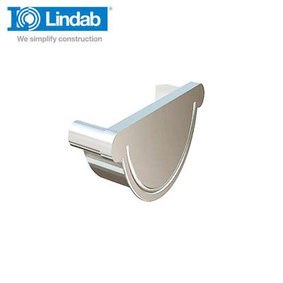 Lindab Half Round Right Handed Stop End 190mm Painted Antique White