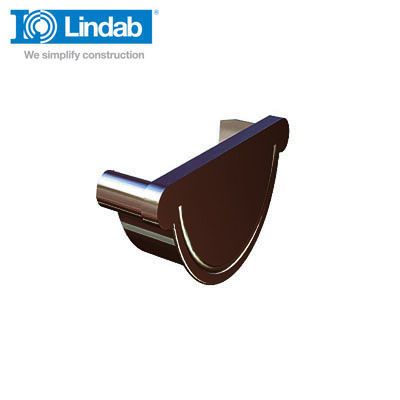 Lindab Half Round Right Handed Stop End 190mm Painted Brown