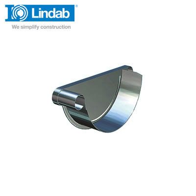 Lindab Half Round Right Handed Stop End 190mm Painted Dark Grey