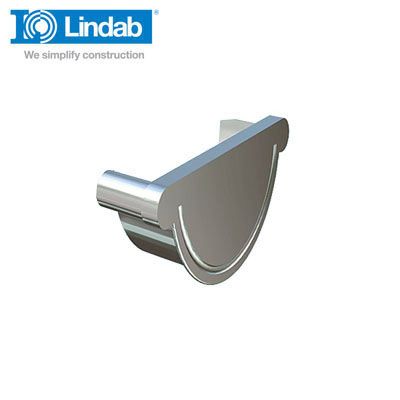 Lindab Half Round Right Handed Stop End 190mm Painted Anthracite