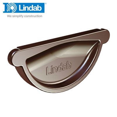 Lindab Half Round Self Sealing Stop End 100mm Painted Brown