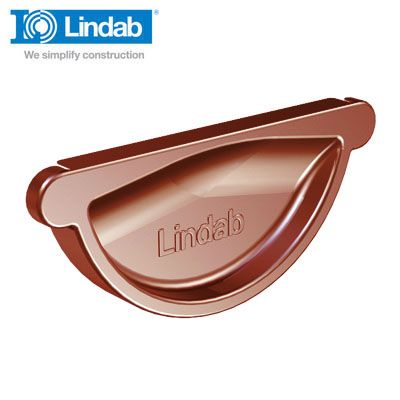 Lindab Half Round Self Sealing Stop End 150mm Painted Dark Red