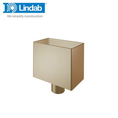 Lindab Small Rectangular Water Hopper 87mm Painted Copper Metallic
