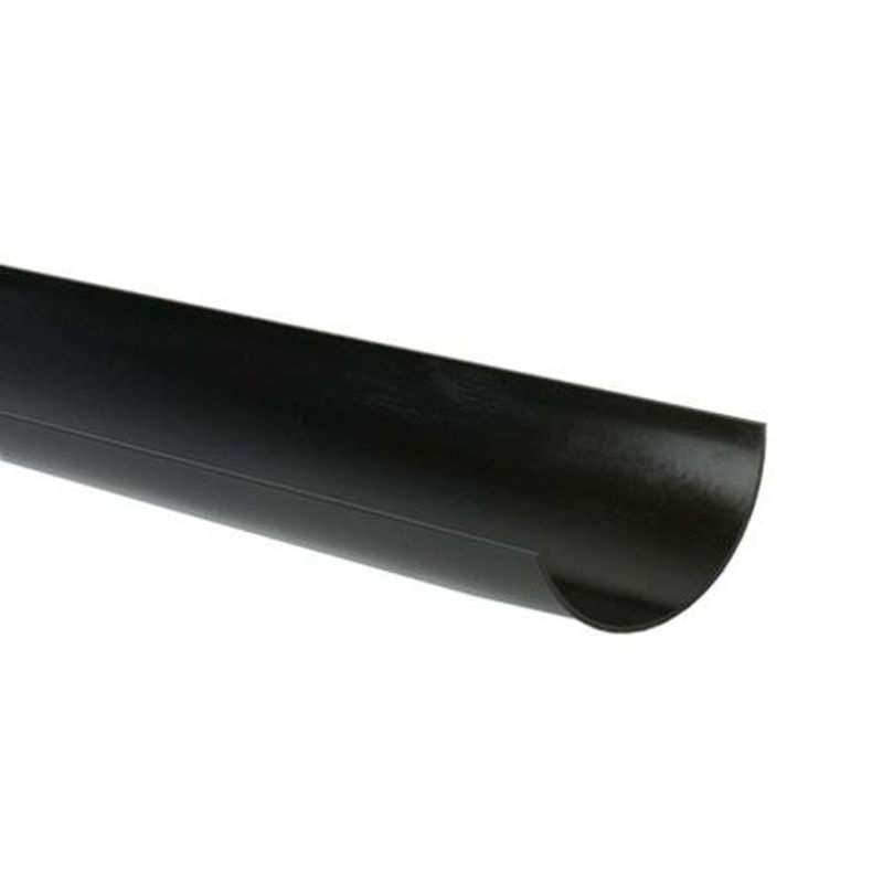 Plastic Guttering Half Round Style 2m Length 112mm Black Drainage