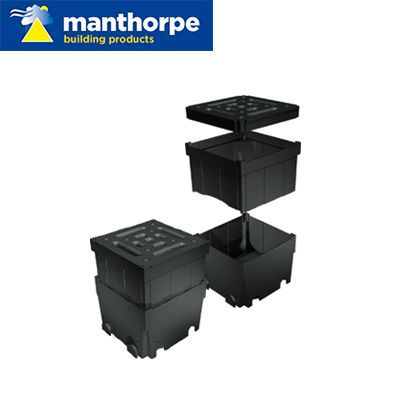 Manthorpe 4-Way SlotDrain Channel Drain Junction Black - Pack of 6