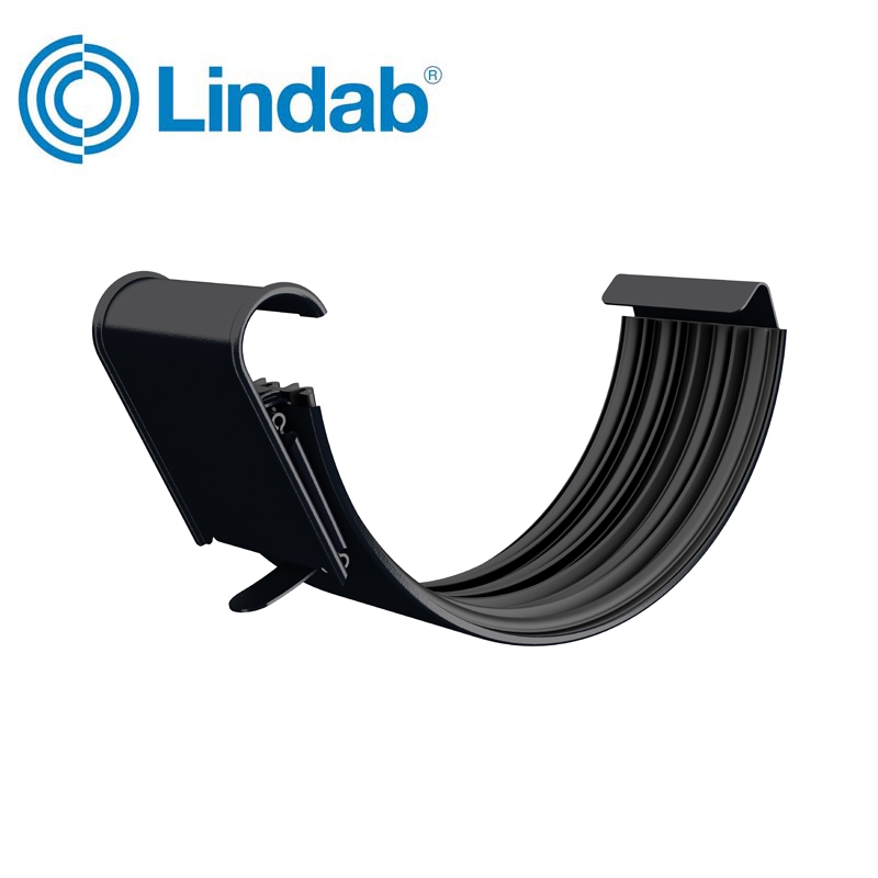 Lindab Half Round Gutter Joint 100mm Painted Black