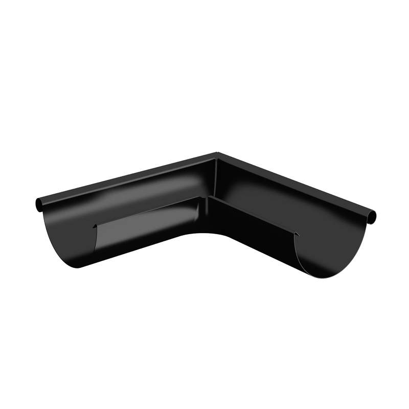 Lindab Black 100Mm Half Round 90Dg External Gutter Corner - Galvanised Steel