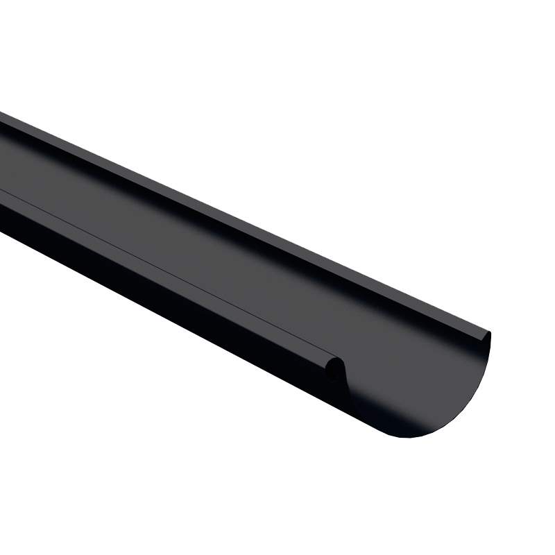 Lindab Black 125Mm Half Round Steel Guttering - Galvanised Steel
