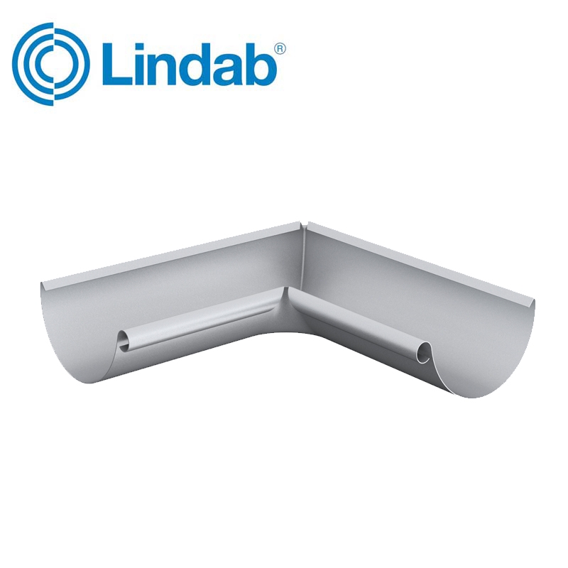 Lindab Half Round 90dg Inner Gutter Angle 150mm Painted Silver