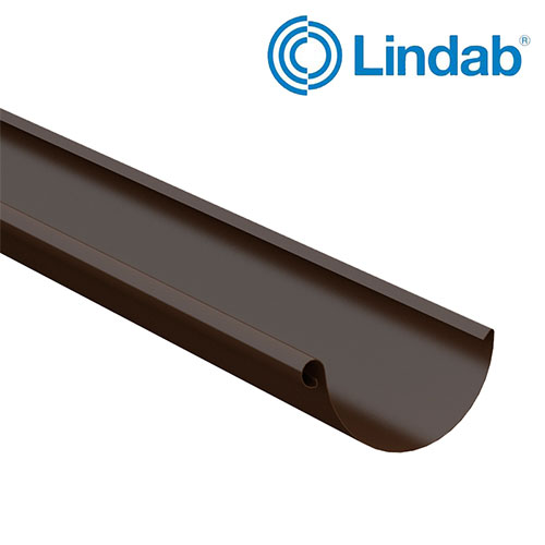Lindab Steel Half Round Guttering 125mm x 3m Painted Brown