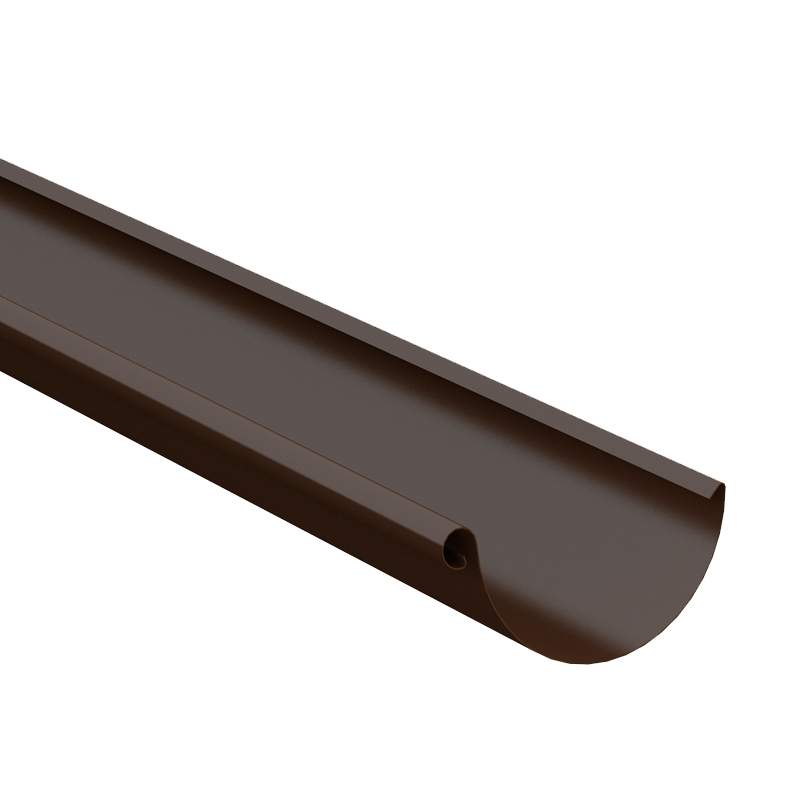 Lindab Brown 125Mm Half Round Steel Guttering - Galvanised Steel
