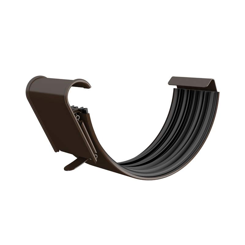Lindab Brown 150Mm Half Round Gutter Joint - Galvanised Steel