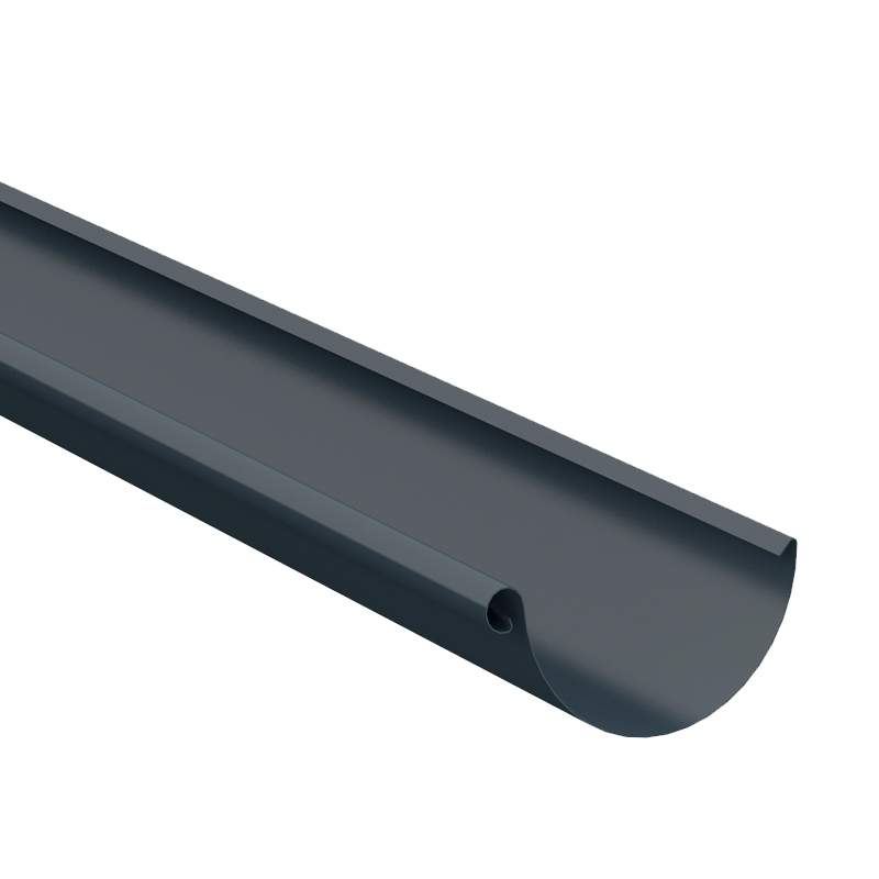 Lindab Dark Grey 125Mm Half Round Steel Guttering - Galvanised Steel