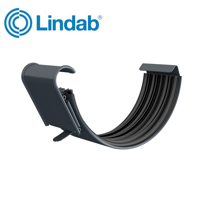 Lindab Half Round Gutter Joint 125mm Painted Dark Grey